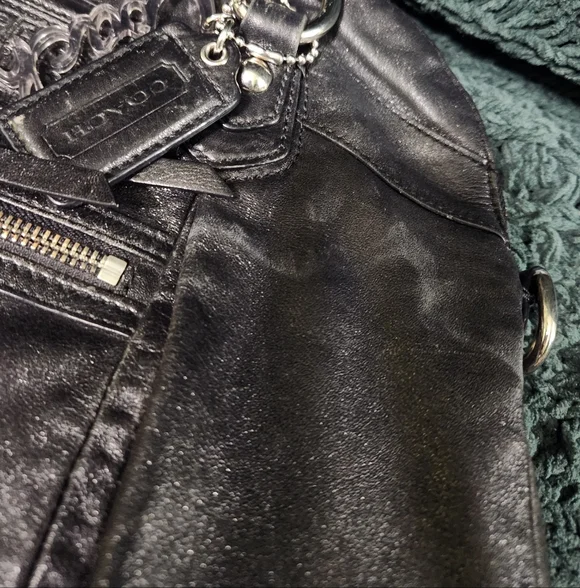 Coach Poppy Black Shimmer Convertible Crossbody - Picture 14 of 16